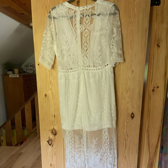 Dresses | Off White Lace Dress Built In Shorts | Poshmark Dresses | Off White Lace Dress Built In Shorts | Poshmark